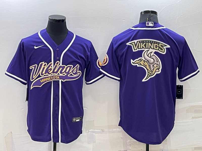 Men's Minnesota Vikings Purple Team Big Logo With Patch Cool Base Stitched Baseball Jersey,We sell and wholesale Men's Minnesota Vikings Purple Team Big Logo With Patch Cool Base Stitched Baseball Jersey on line form chian!